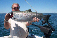 You will catch chinook salmon, steel head, rainbow trout, Brown trout, and even atlantic salmon.